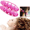 2 pcs DIY Styling Hairdressing Spiral Curler set with pink curlers, used to easily create curls and waves.
