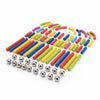 84-Piece Magnetic Bar Building Blocks Set for Kids with colorful bars and silver balls for creative building.