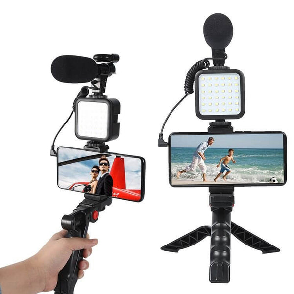 Perfect Dealz Vlogging Kit Shotgun Microphone With Led Light And Tripod
