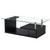 Tempered Glass Top Coffee Table with Oak Base showcasing a sleek design and modern aesthetic in a living space.