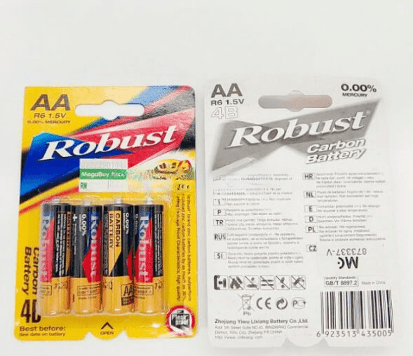 Robust AA R6 1.5V Carbon Batteries image 0