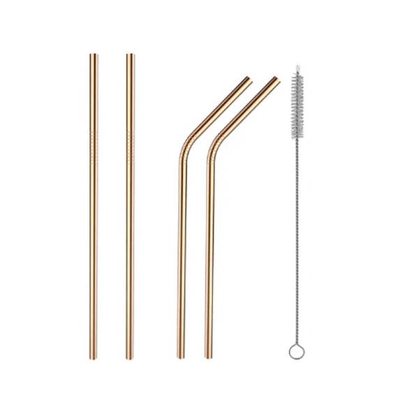 Perfect Dealz 4 Stainless Steel Straws with Brush
