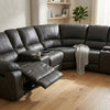 Modern Upholstered 3 Seater Couch in stylish gray leather with reclining feature for ultimate comfort.