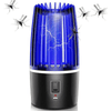Bug Shield Pro LED Mosquito Killer in action, attracting and killing mosquitoes with a blue light.
