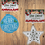 Festive Christmas Tree Hanging Ornaments Assorted 9x10 cm set featuring Merry Christmas and star designs.