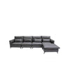 Modern L-Shaped Lounge Couch with Slim Metal Legs in stylish gray upholstery.