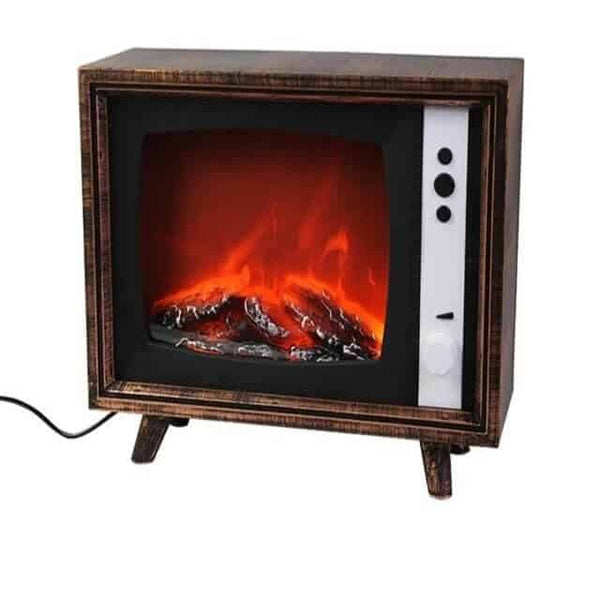 Perfect Dealz Retro Tv Design Light Flame Electronic Fireplace