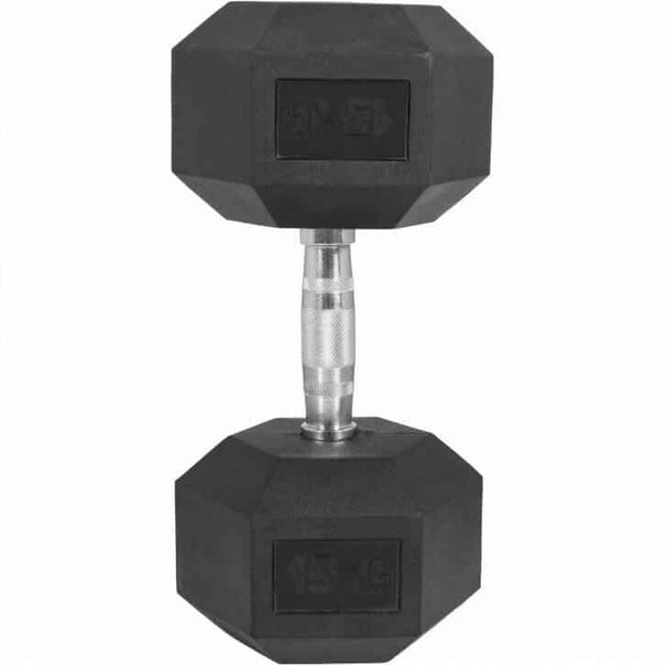 15KG Rubber Hex Dumbbell image 1