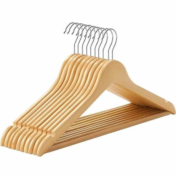 Set of 10 Wooden Hangers image 1