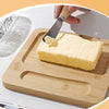 Perfect Dealz Wooden Butter Dish with Rectangular Glass Lid and Knife
