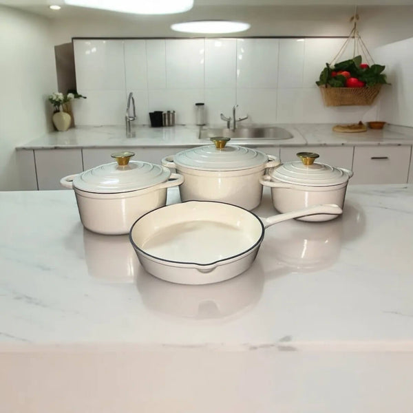 Perfect Dealz 7pcs Enamel Cast Iron Cookware Set