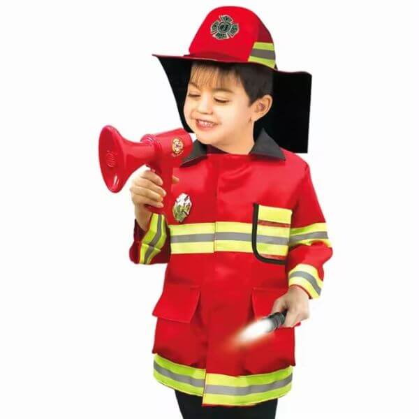 Perfect Dealz Fireman Role Play Costume Set with Accessories