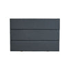 3 Panel Headboard in grey fabric with modern three-panel design for stylish bedroom decor.