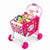 3 in 1 Shopping Cart Kids Pretend Play Trolley Toy Set with colorful groceries and a doll inside.