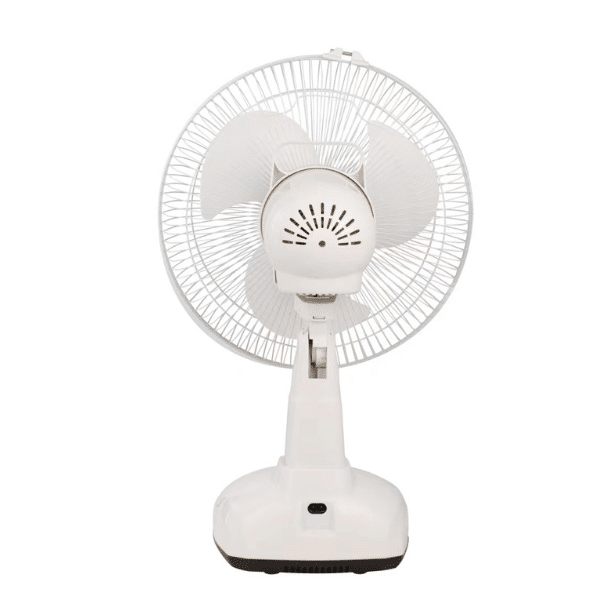 Perfect Dealz 12 inch Rechargeable Solar Table Fan with LED Emergency Lights