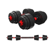 30kg Indoor Gym Weightlifting Adjustable Barbell & Dumbbells set with weights and ergonomic grips.