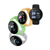 Smart Fit Active Smartwatch in green, yellow, and black, displaying health tracking features and notifications.