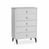 Coastal Breeze 5 Drawer Storage Chest with gold knobs and a sleek design, perfect for organizing clothing and essentials.