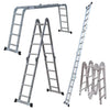 3.2M Aluminium Multi-Purpose Ladder showing versatile configurations for various uses and compact storage.