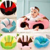 Baby Plush Support Seat showcasing various colors with a baby comfortably seated for playtime.