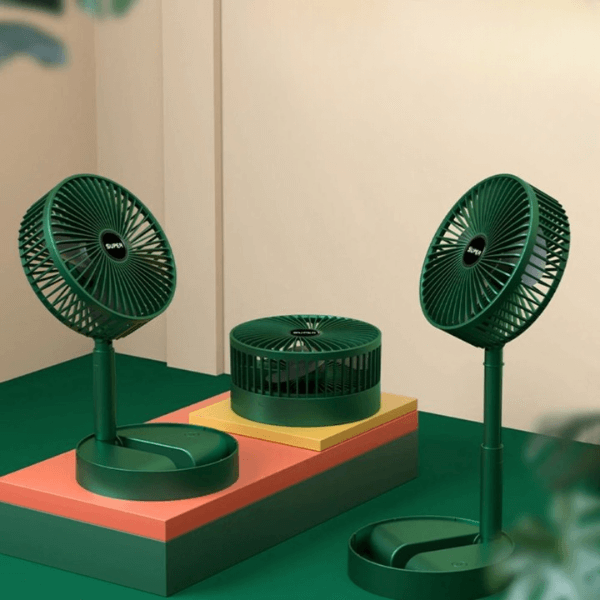 Portable Telescopic Stand Fan with Phone Holder image 0