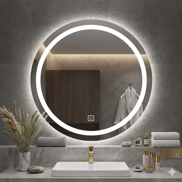 Round Anti-Fog Dimmable LED Bathroom Mirror