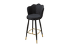 Elegant Curved Velvet Bar Stool image 0
