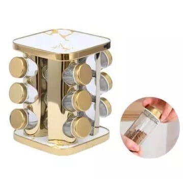 Perfect Dealz 12 Piece Gold Spice Jar Set