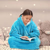 Blue Plain Oversized Blanket Hoodie image 0