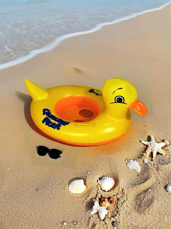 Perfect Dealz Baby Inflatable Yellow Duck Floating Ring with Handles