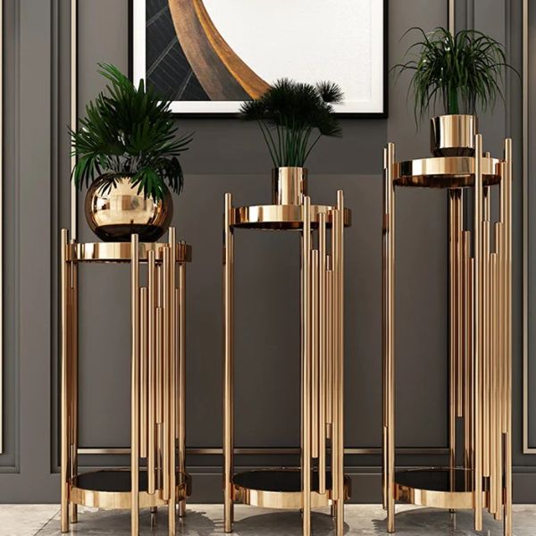3 Piece Gold Display Stands