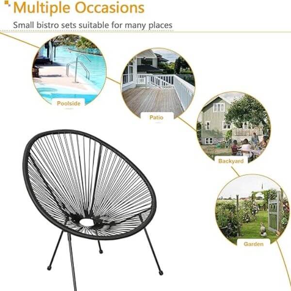 Perfect Dealz 3 Piece Outdoor Acapulco Chairs Set