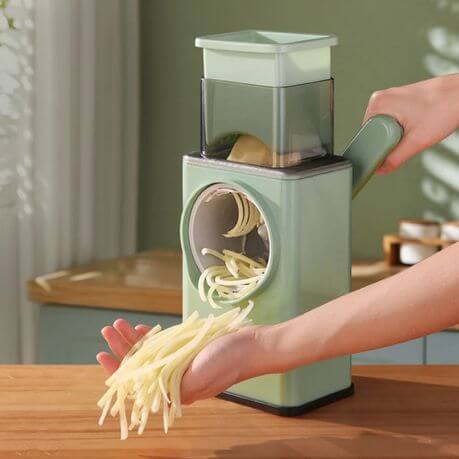Multifunction 3 In 1 Vegetable Slicer And Cutter with sliced vegetables being prepared.