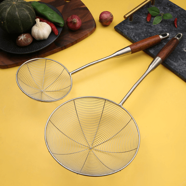 Perfect Dealz Spider Strainer Skimmer with Wooden Handle 14CM