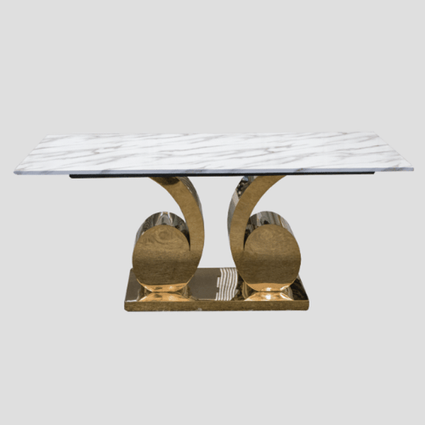 Modern Marble Top Dining Table - Gold image
