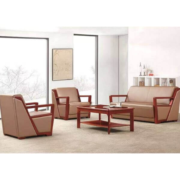 Perfect Dealz Wood Frame Workspace Office Sofa Set