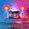 USB Firework LED Night Light with App and Music Sync illuminating a room with vibrant colors and fireworks display