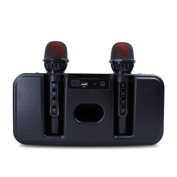 Perfect Dealz Retro Bluetooth Karaoke Speaker with Dual Microphones
