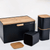 Perfect Dealz Elegant Wooden Bread Box with Matching Canisters