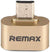 OTG USB Adapter for Android, compact gold USB adapter for connecting devices to smartphones.