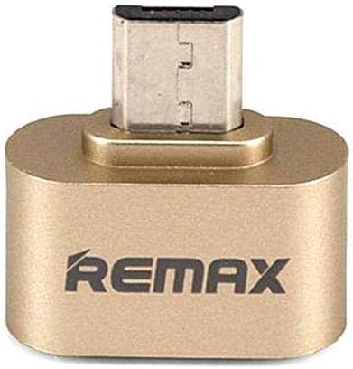 OTG USB Adapter for Android, compact gold USB adapter for connecting devices to smartphones.