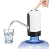 Person pressing button on Automatic Bottle Water Dispenser pouring water into a glass.