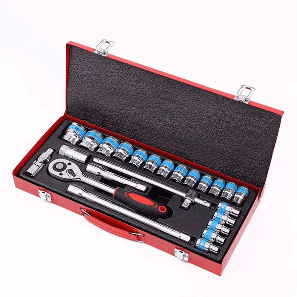 Perfect Dealz 24Pcs 1/2" Socket Ratchet Wrench Combination Tool Kit Set