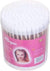 Wooden Cotton Buds 100 Sticks Pack of 3 displayed in a clear container for bathroom essentials.