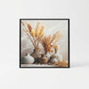 60x80cm Autumn Fields Canvas Wall Art featuring dried pampas grass and sculpted ceramic vases.