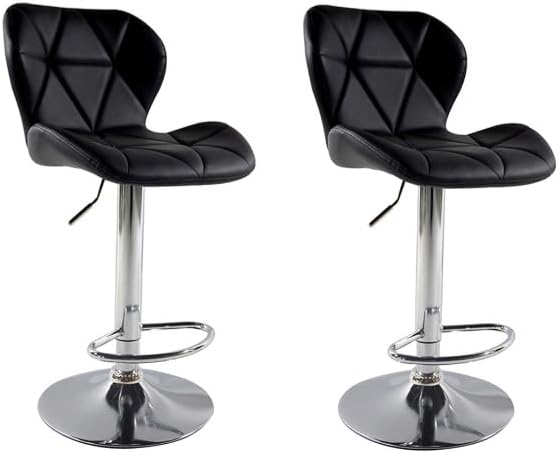 White Shell Bar Stool with Gas Lift and Chrome Base