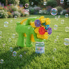 4-Head Bubble Gun Toy surrounded by bubbles, perfect for outdoor fun and interactive play.