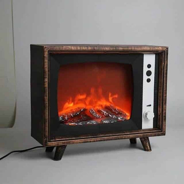 Perfect Dealz Retro Tv Design Light Flame Electronic Fireplace