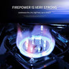 Compact Portable Gas Camping Stove flames illustrating strong firepower and heat output for outdoor cooking.