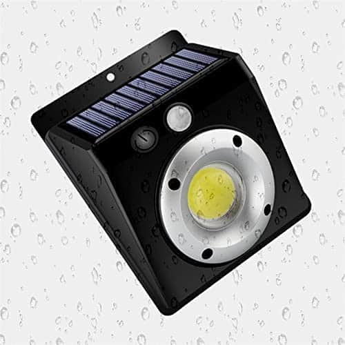 COB Solar Wall Light with solar panel and bright LED for outdoor lighting, ideal for driveways and gardens.